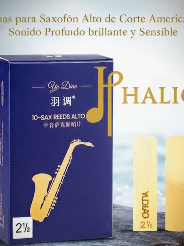 Cañas para Saxofón Alto Serie Halios Yudiao Corte Americano Nro 2 y 2.5